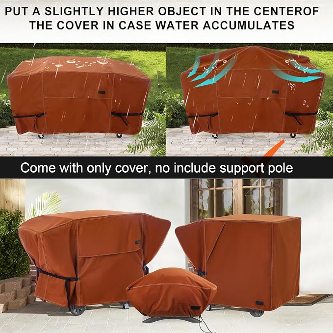 NettyPro Griddle Cover for Blackstone 36 inch Griddle Waterproof Heavy Duty 4 Burner Flat Top Gas Grill Cover 36" Cooking Station, Brown