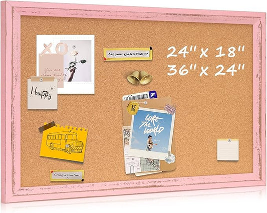 Cork Bulletin Board, Decorative Hanging Pin Board Tack Board