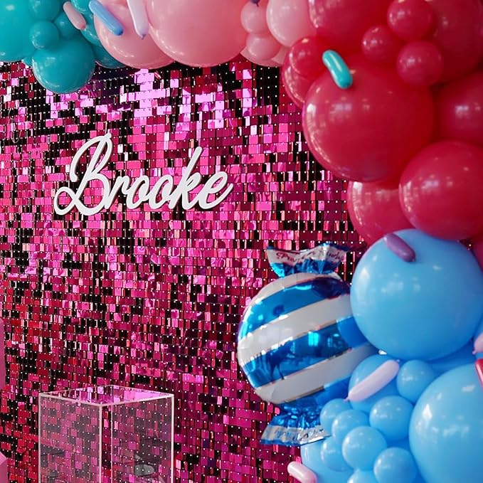 COKAOBE Hot Pink Shimmer Wall Backdrop, Photo Backdrops