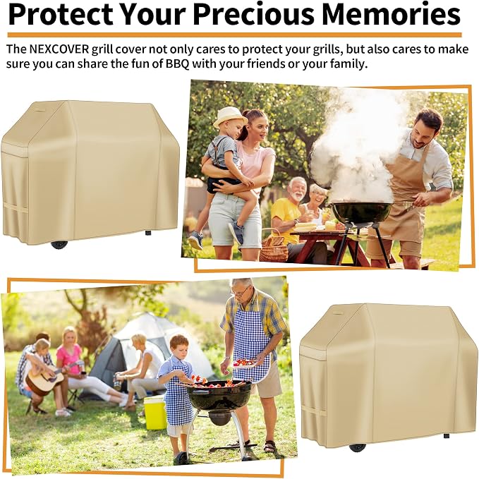 NEXCOVER Barbecue Gas Grill Cover - 58 Inch Waterproof BBQ Cover, Outdoor Heavy Duty Grill Cover, Fade & Weather Resistant 600D Upgraded Material, for Weber, Brinkmann, Char Broil and More