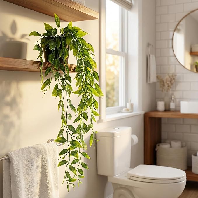 5 Pack Fake Plants for Wall Home Room Office, Artificial Hanging Plants