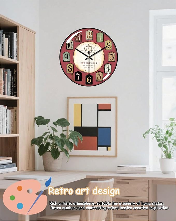 Decorative Wall Clocks Batterys Operated, Retro Wall Clock