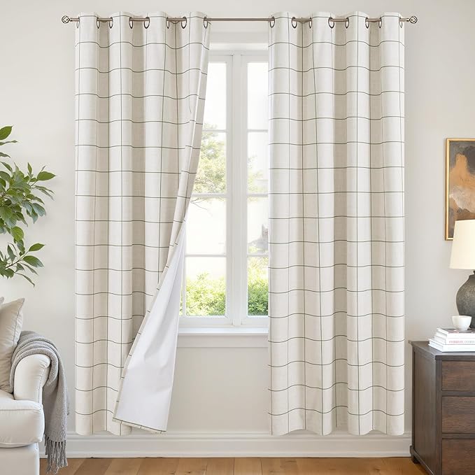 Lajode Linen Blackout Curtains for Living Room