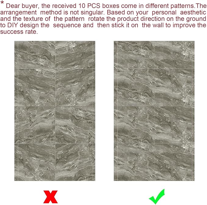 Chejiaye 22pcs Marble Peel and Stick Backsplash Waterproof Washroom Wall Panels