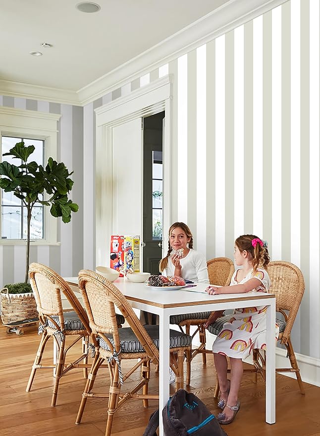 Guvana 17.7"x394" Striped Wallpaper Brown Peel and Stick Wallpaper Brown and