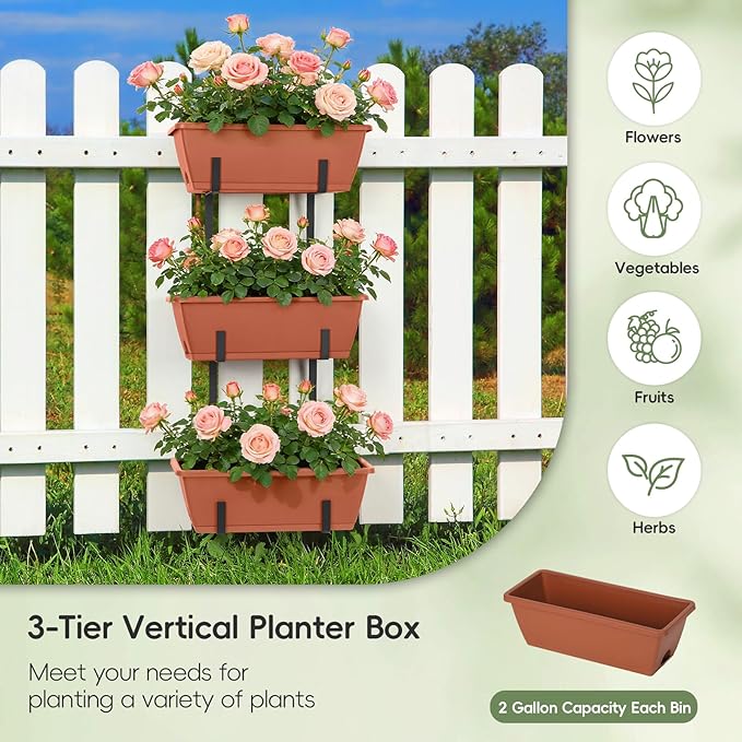 OYEAL Railing Planter Box Window Boxes Planters
