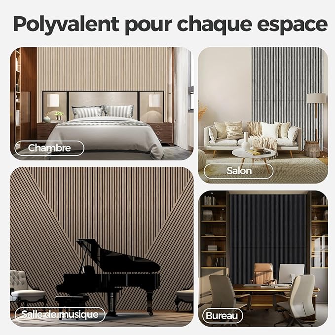 AKUMAX 2 Pack Acoustic Panels, Wood Slat