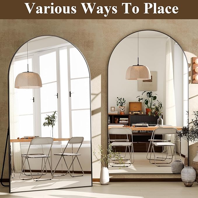 GLSLAND 72"x44" Arched Full Length Mirror – Oversized Full Body Floor Mirror
