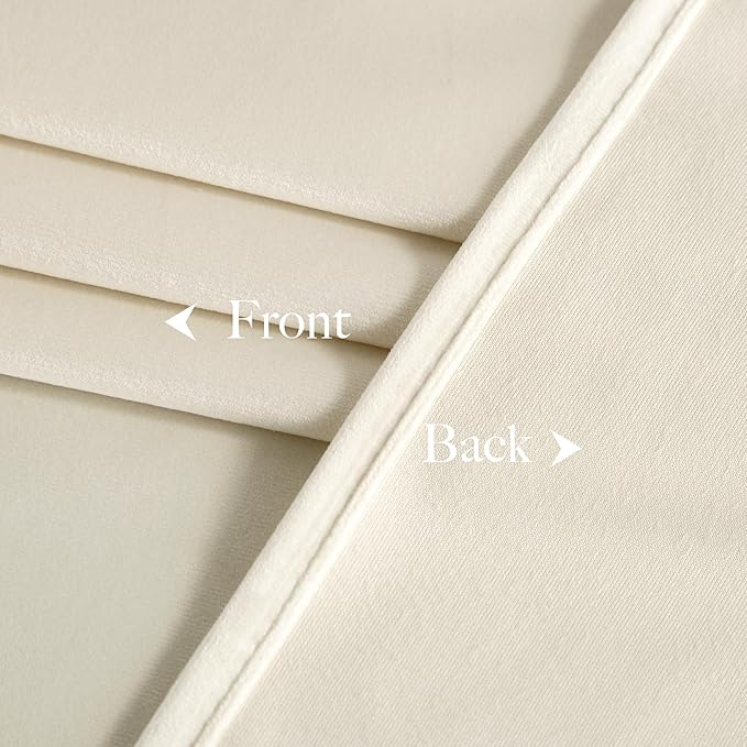 NICETOWN Ivory White Winter Velvet Curtains