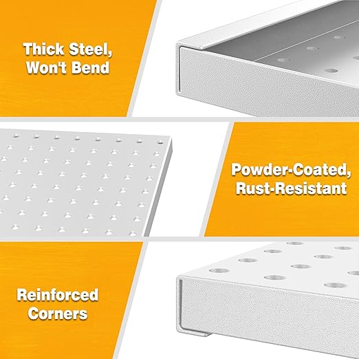 Pegboard Smith Metal Pegboard Panels 12" x 24", 3 Pack Grey Wall Mounted Tool
