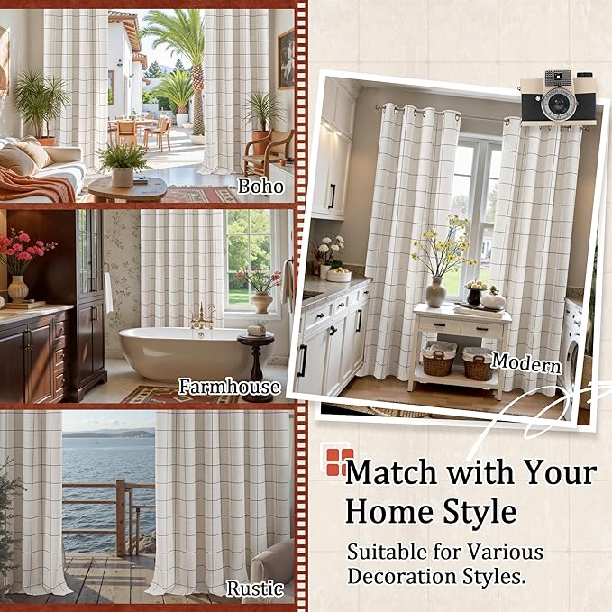 Lajode Linen Blackout Curtains for Bedroom