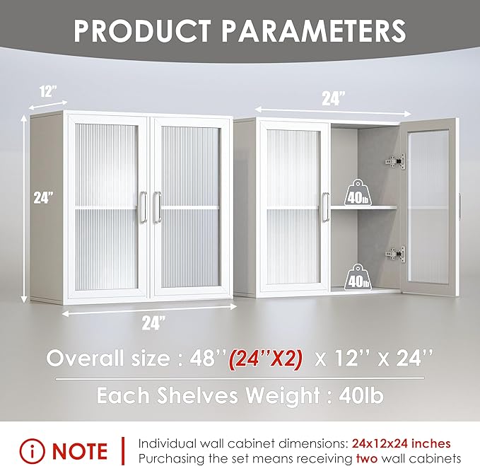 Furnaza Kitchen Wall Cabinets 4 Doors