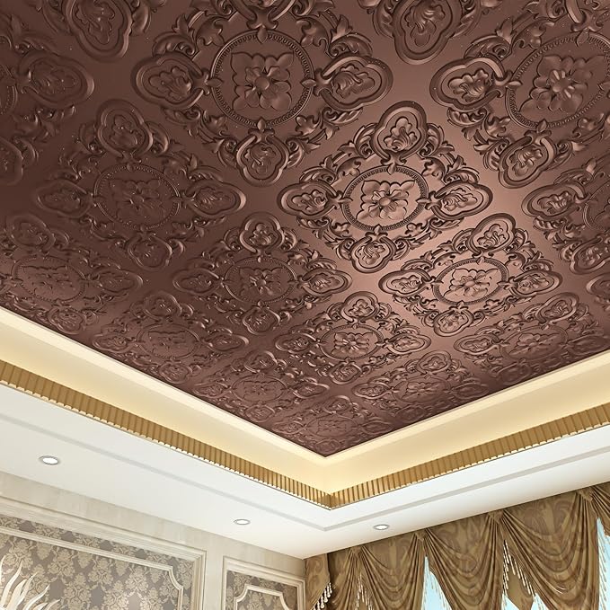 Art3dwallpanels 12 Pack Drop Ceiling Tiles, 24 x 24 Inch High Grade PVC 3D Wall
