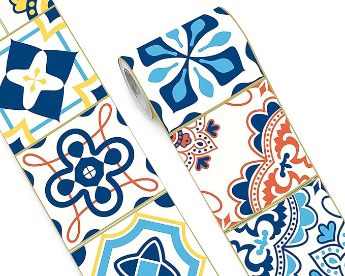 FLFK Wallpaper Border Tile Stickers Peel and Stick Wall Border