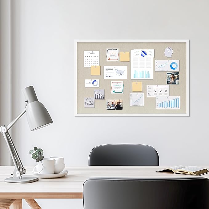 DAHAPYBOO Cork Board with Linen White 2Pack, Bulletin Board 30"x20" Hanging