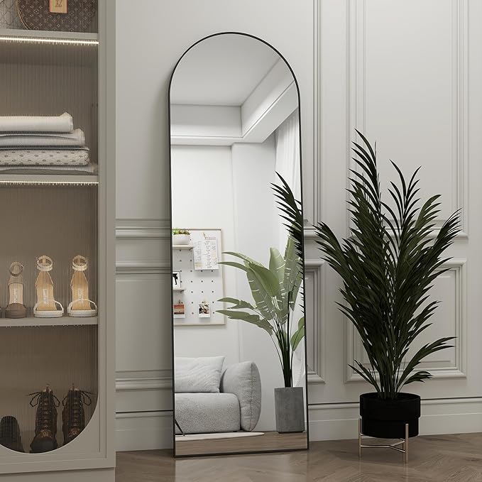 Arched Full Length Door Mirror 14x48, Metal Frame