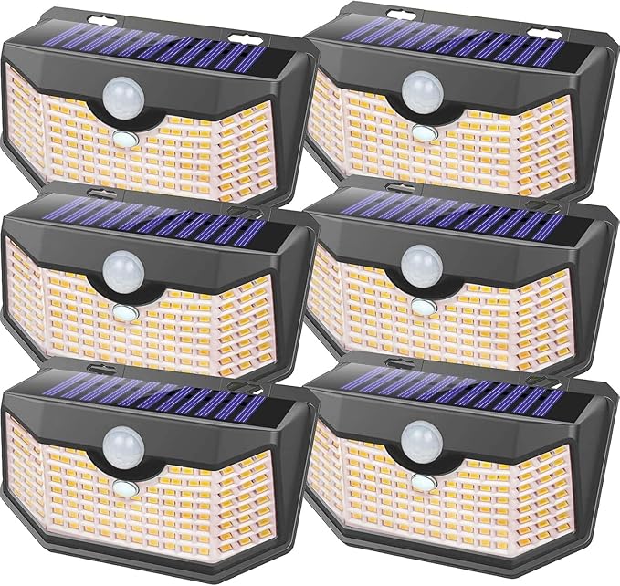 HMCITY 120 LED Outdoor Solar Lights-