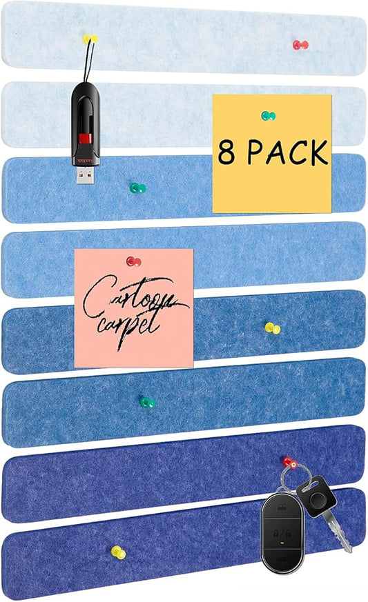 8 Pcs Felt Pin Board Bar Strips Bulletin Board