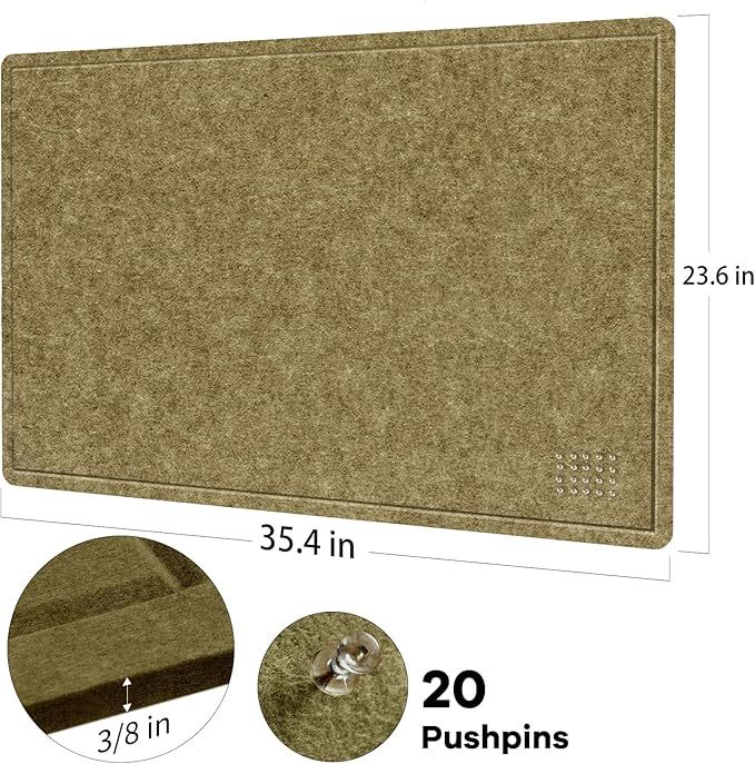 Bulletin Board, 36 x 24 inches Felt Board