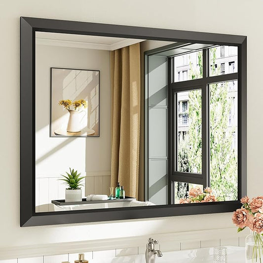 Briivue 40x30 Inch Black Bathroom Mirror