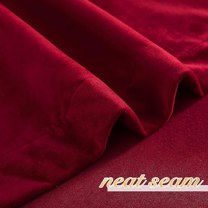 NICETOWN Red Velvet Curtains and Drapes 54 inches Long