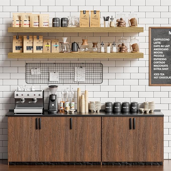 Heimlove Floating Shelves for Wall 48 Inches Long, 9.3" Deep Oak Floating Shelf