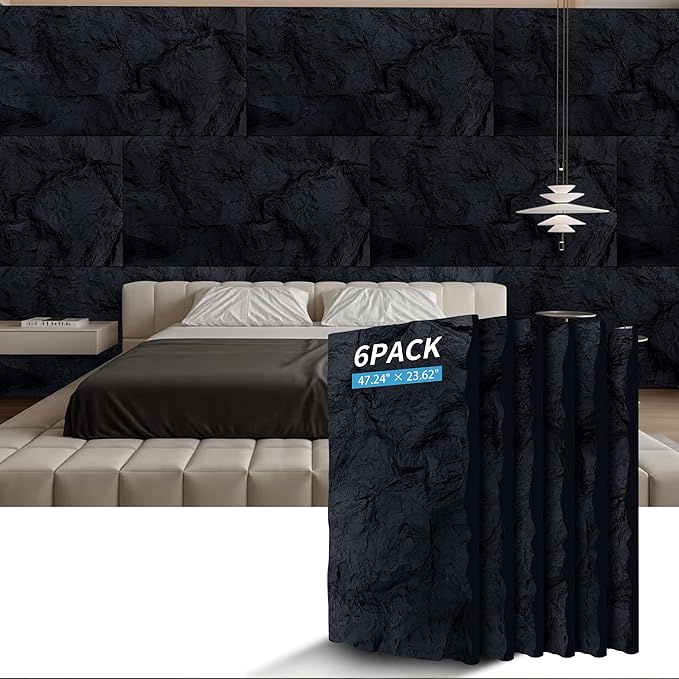 3D Faux Stone Wall Panels, Lightweight & Waterproof Accent Marble Rock Skin