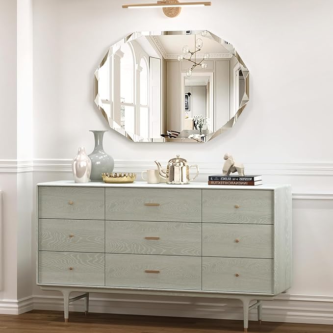 Bathroom Mirrors for Over Sink, Round Frameless Mirrors for Wall, 20x30 Inch