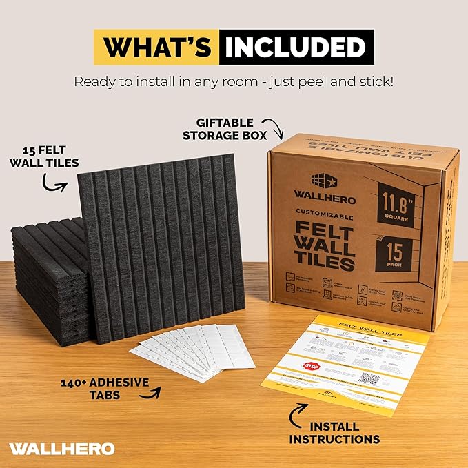WALLHERO Large Bulletin Board, Tack Board, Cork Board Alternative