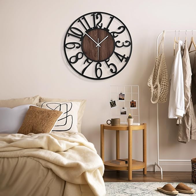 1st owned Wall Clock for Living Room -13" Silent Non Ticking, Battery Operated