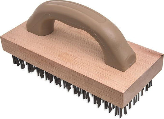 Carlisle FoodService Products 4067600 Ergonomic Steel Butcher Block Scratch Brush, 9-3/8â