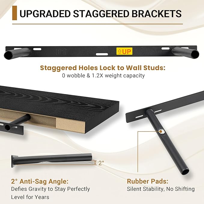 Vivelove 12" Deep Floating Shelves