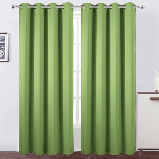 LEMOMO Light Green Blackout Curtains