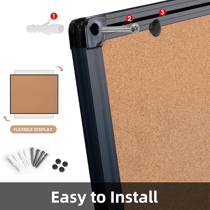 Extra Large Cork Bulletin Board 48" X 48", Wall Mounted Notice Pin Board
