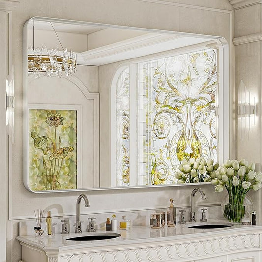 VooBang Bathroom Mirror 30x48 inch, Modern Round Corner Bathroom Vanity Mirror