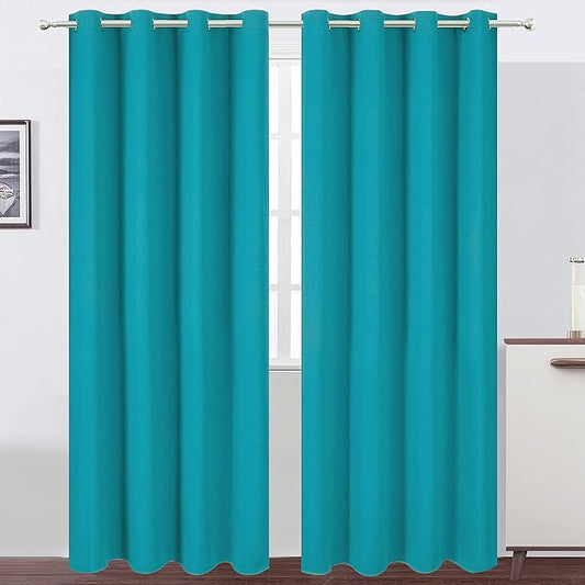 LEMOMO Teal Blackout Curtains/52 x 108 Inch/Set of 2 Panels Room Darkening