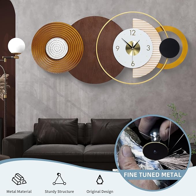 32x16 inch Large Modern Mid-Century Wall Clock