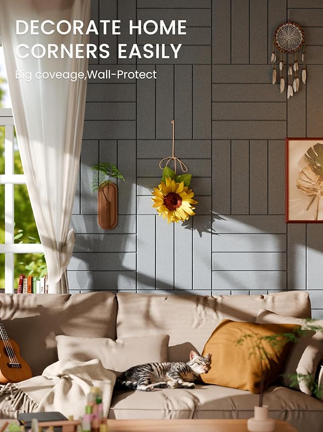 Bumusty Large Cork Board Alternative-36 x 24" Felt Bulletin Board Tiles
