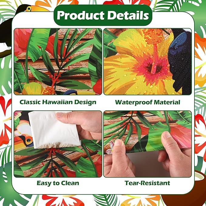 Kochorie 100 Ft X 54 Inch Hawaiian Luau Party Tablecloth Roll