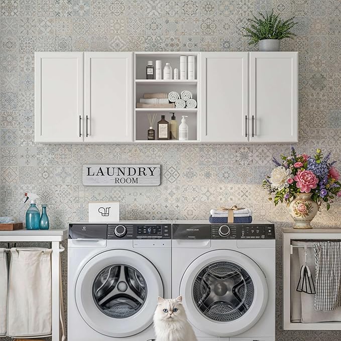 Furnaza Wall Cabinets for Laundry Room, Shaker Wall Mounted Kitchen Cabinets