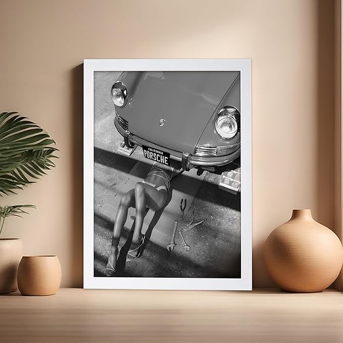 Poster Master Woman Under Classic Car Poster