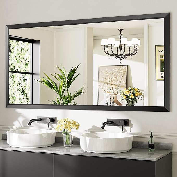 Briivue 72x36 Inch Black Bathroom Mirror