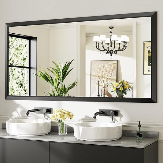 Briivue 72x36 Inch Black Bathroom Mirror