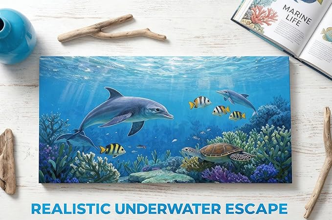 Ardemy Ocean Life Wall Art 40"x20" Picture, Waterproof Canvas Print