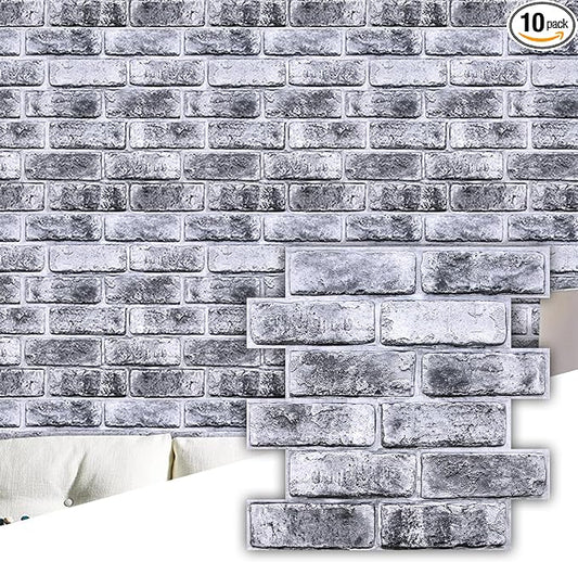 Commomy 3D Faux Brick Wall Panels Peel and Stick