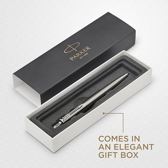 Parker Jotter Mechanical Pencil, Stainless Steel with Chrome Trim, 0.5mm, HB #2 - Smooth Writing, Signature Design, Stationary, Desk Essentials