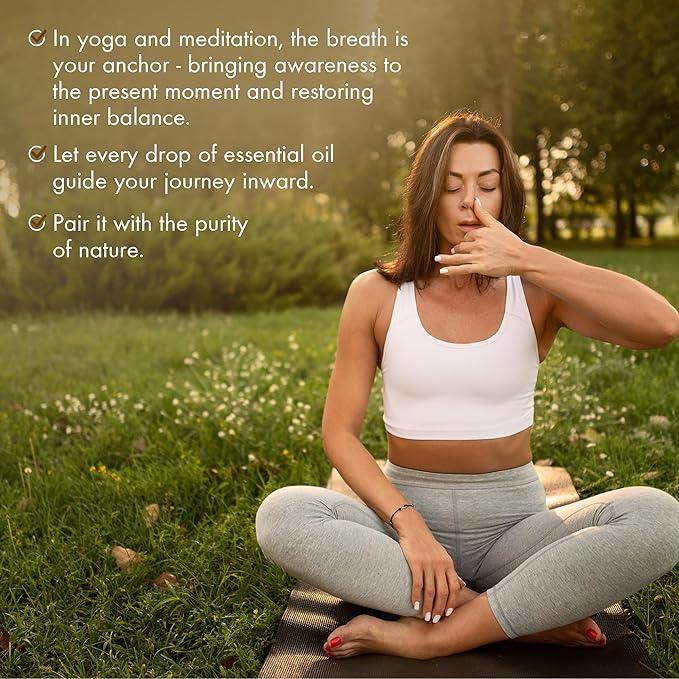Majestic Pure, Yoga Essential Oil Gift Set | 100% Pure & Natural Set for Yoga, Meditation and Self-Care Rituals | Frankincense, Tea Tree, Lavender, Peppermint, Lemongrass, Chamomile - Pack of 6