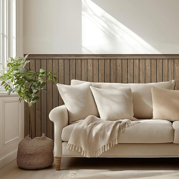 PS Wainscoting Wall Panel Kit, Paintable Waterproof PS Panels