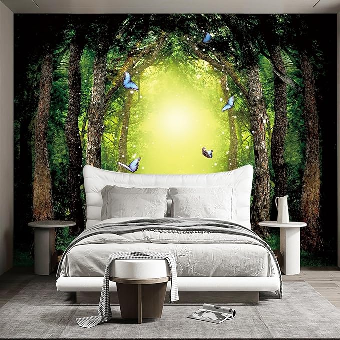 Classy Dream Butterfly Forest Tree Wallpaper