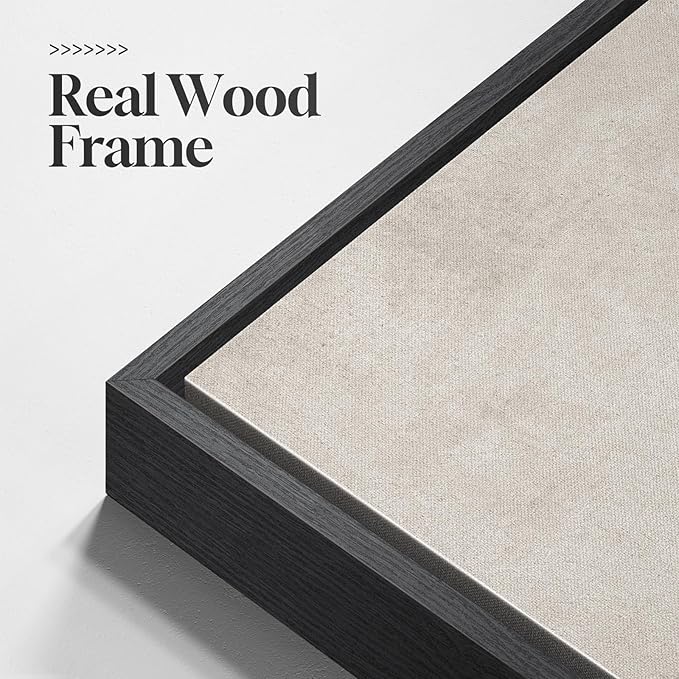 Framed Neutral Abstract Wall Art Set of 2, Minimalist Block Lines Pictures